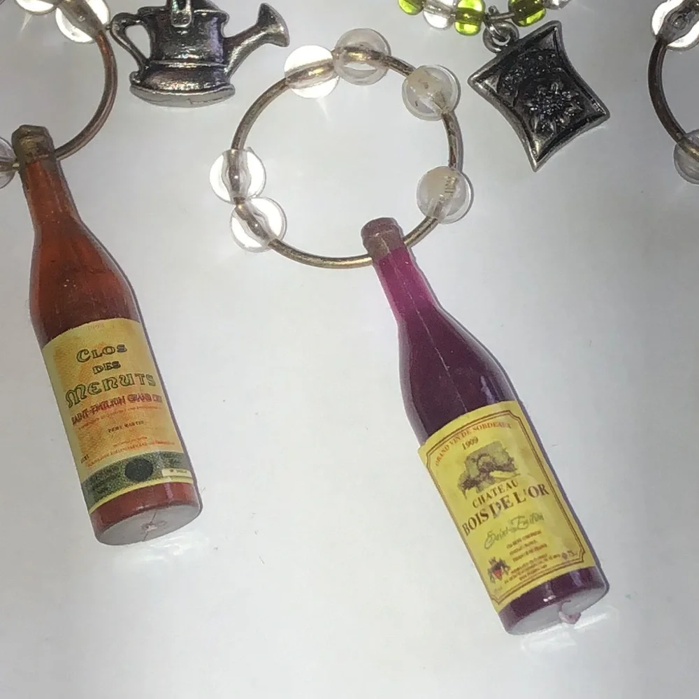 Lot of 10 Wine and Garden Charm Wine Markers